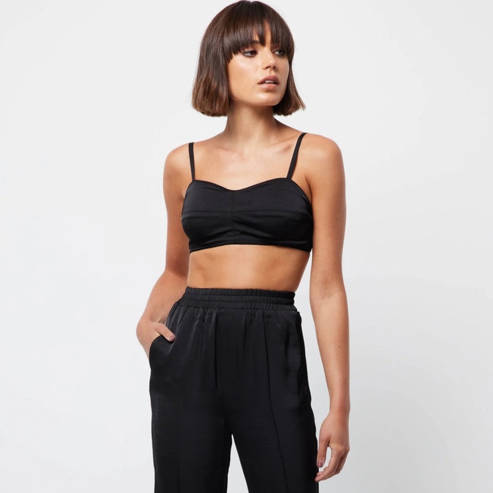 NWT Mossman Colossal Crop Top Bralette in Black
